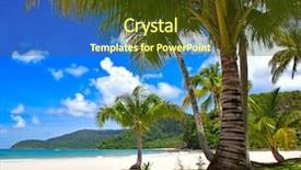  Presentation with palm beach - Amazing presentation design having beach with coconut palm tree backdrop and a tawny brown colored foreground