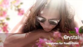  Presentation with florida beach - Slides featuring beach with flowers and sunbeam background and a tawny brown colored foreground