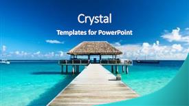  Presentation with beautiful skin and beach - Amazing slide set having beach with jetty at maldives backdrop and a dark gray colored foreground