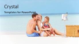  Presentation with picnic - Slide set enhanced with grunge cement concrete texture background with gradient effect background and a gray colored foreground