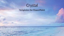  Presentation with sea and beach - Amazing PPT theme having beach with palms on sunset backdrop and a light blue colored foreground