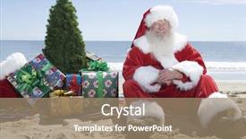  Presentation with christmas presents - Cool new presentation design with beach with presents and christmas backdrop and a  colored foreground