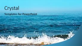  Presentation with beach rocks - Amazing presentation theme having beach with rocks blue sea backdrop and a light blue colored foreground