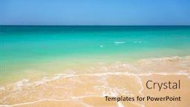  Presentation with turquoise beach - Beautiful slide set featuring beach-with-turquoise-water-background backdrop and a lemonade colored foreground