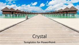  Presentation with maldives - Presentation design featuring beach with water bungalows at maldives background and a lemonade colored foreground