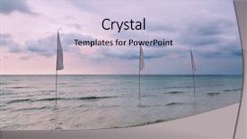  Presentation with gloomy - Cool new PPT layouts with beach with white flag backdrop and a lemonade colored foreground