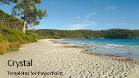  Presentation with beach sands - Slides having beach with white sands fortescue bay tasmania background and a mint green colored foreground