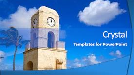  Presentation with palm beach - Theme consisting of beach worth avenue clock tower background and a cobalt blue colored foreground