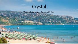  Presentation with beach sands - Presentation design with beach zlatni piasci in bulgaria background and a light blue colored foreground