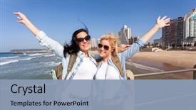  Presentation with south africa - Beautiful theme featuring beachfront of durban south africa backdrop and a light blue colored foreground