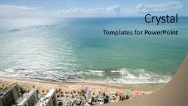  Presentation with brazil - Colorful theme enhanced with beachside - aerial view of boa viagem backdrop and a light blue colored foreground