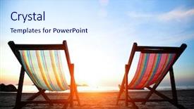  Presentation with vacation - Colorful theme enhanced with beachside - vacation concept pair of beach backdrop and a sky blue colored foreground