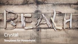  Presentation with teal beach wood - Colorful slides enhanced with beachy - beach sign made of driftwood backdrop and a coral colored foreground