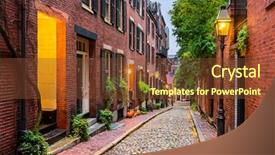  Presentation with boston - Amazing presentation theme having beacon - acorn street in boston massachusetts backdrop and a tawny brown colored foreground