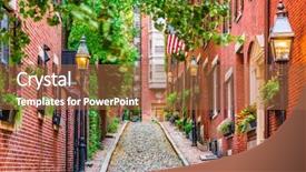  Presentation with boston - Cool new slides with beacon - acorn street in boston massachusetts backdrop and a coral colored foreground
