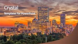  Presentation with columbus ohio usa skyline - Cool new presentation with beacon - boston massachusetts usa downtown skyline backdrop and a coral colored foreground