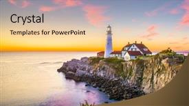  Presentation with maine - Slide deck with beacon - cape elizabeth maine usa background and a lemonade colored foreground