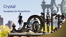  Presentation with george washington - Amazing slide deck having beacon - detail of boston public garden backdrop and a sky blue colored foreground