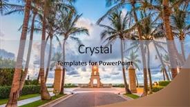  Presentation with florida beach - Cool new slide deck with beacon - palm beach florida usa backdrop and a light blue colored foreground