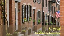  Presentation with american flag - Presentation design with beacon hill boston american colonial background and a tawny brown colored foreground