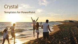  Presentation with fun - Slides having beacz at sunset time background and a cream colored foreground