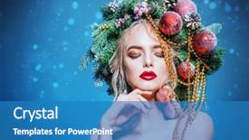  Presentation with beautiful reof christmas season - Amazing presentation design having beads and balls over blue backdrop and a teal colored foreground