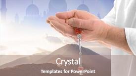  Presentation with mosque - Presentation theme featuring beads and silhouette of mosque background and a coral colored foreground