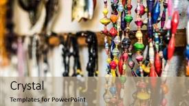  Presentation with flea - Beautiful presentation theme featuring beads at african flea market backdrop and a coral colored foreground