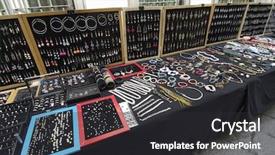  Presentation with market - PPT theme enhanced with beads for sale in a market typical of the city of turin italy background and a dark gray colored foreground