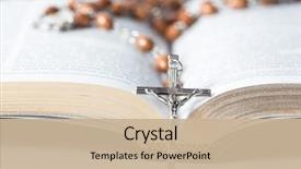  Presentation with open bible - Slide set consisting of beads resting against open bible background and a soft green colored foreground
