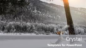  Presentation with beagle dog - Presentation consisting of beagle dog playing in snow background and a gray colored foreground