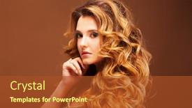  Presentation with hair care - PPT theme having beaity-and-fashion-concept-blond background and a red colored foreground
