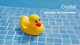  Presentation with rubber duck - Presentation theme featuring single wave - yellow rubber duck in blue background and a teal colored foreground