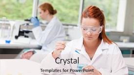  Presentation with gummy bear gummy bears and liquid - Colorful presentation enhanced with safety lab - scientist dropping blue liquid backdrop and a lemonade colored foreground