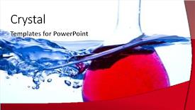  Presentation with laboratory equipment - PPT theme enhanced with beaker water - laboratory equipment background and a white colored foreground