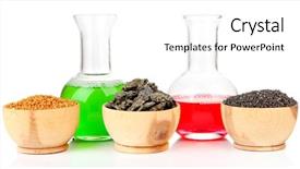  Presentation with bio ethanol - Theme with beakers with bio fuel background and a white colored foreground