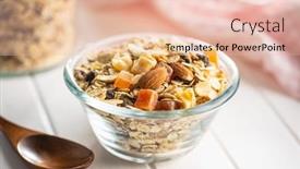  Presentation with oat - Presentation design consisting of beakfast-cereals-in-bowl-healthy background and a lemonade colored foreground