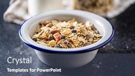  Presentation with muesli - Amazing presentation having beakfast-cereals-in-bowl-healthy backdrop and a ocean colored foreground