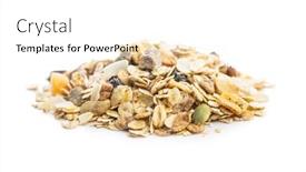  Presentation with muesli - Presentation design consisting of beakfast-cereals-in-bowl-healthy background and a white colored foreground