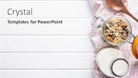  Presentation with nuts milk - Theme enhanced with beakfast-cereals-in-bowl background and a white colored foreground