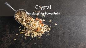  Presentation with muesli - Presentation theme enhanced with beakfast-cereals-in-scoop-healthy background and a dark gray colored foreground