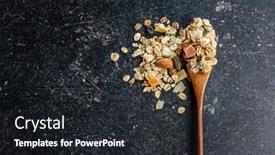  Presentation with muesli - Slide set featuring beakfast-cereals-in-wooden-spoon background and a dark gray colored foreground