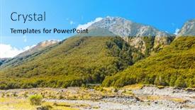  Presentation with new zealand - PPT layouts with bealey-river-could-be-found background and a light blue colored foreground