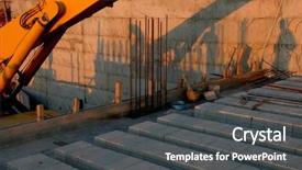  Presentation with roof - Colorful PPT theme enhanced with beam column slab - workers casting concrete backdrop and a dark gray colored foreground