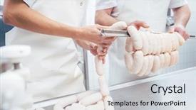  Presentation with butchery - Presentation theme consisting of beam in a chain background and a sky blue colored foreground