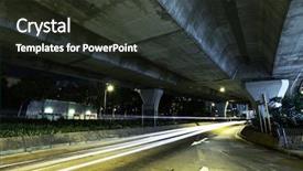  Presentation with trail - Presentation design consisting of beamriding - car light trail under highway background and a  colored foreground