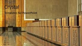  Presentation with ticket - Amazing slide set having beamriding - train station ticket lobby backdrop and a gold colored foreground