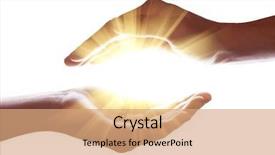  Presentation with divine - Colorful presentation theme enhanced with beams expanding of center religion backdrop and a coral colored foreground