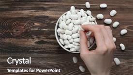  Presentation with butter - Theme consisting of bean from bowl on light background and a  colored foreground