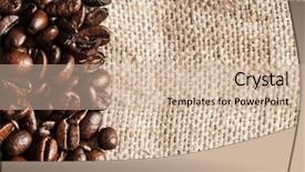  Presentation with coffee - Colorful PPT theme enhanced with bean is on the burlap backdrop and a soft green colored foreground